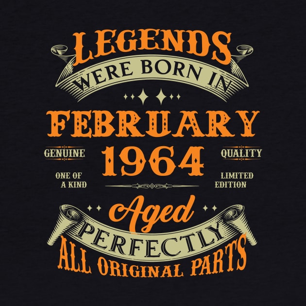 59th Birthday Gift Legends Born In February 1964 59 Years Old by Schoenberger Willard